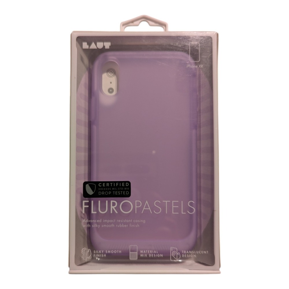 F5. Laut Case For Apple iPhone XR - Fluro Pastels Violet With Translucent Finish